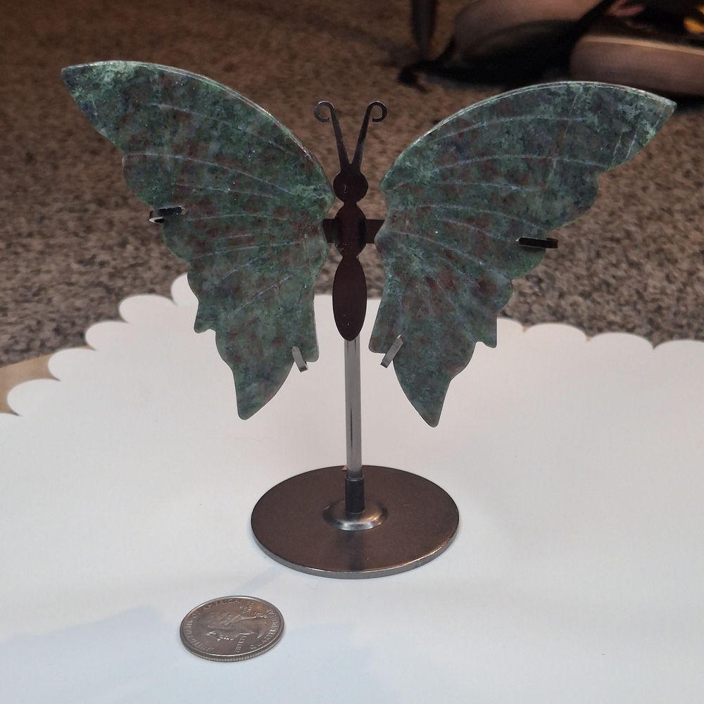 Ocean Jasper Butterfly Wings And Stand